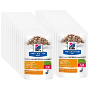 HILL'S PD Prescription Diet Feline c/d Urinary Stress + Metabolic Kurczak 24x85g saszetka