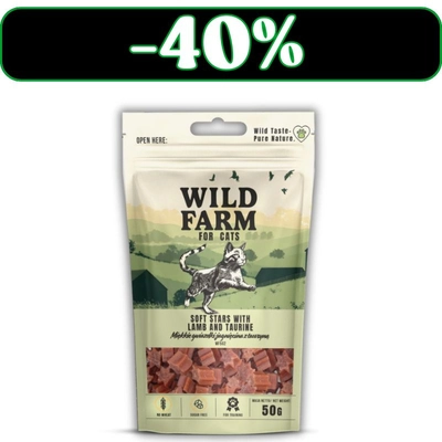 WILD FARM gwiazdki jagnięcina z tauryną 50g przysmak dla kota