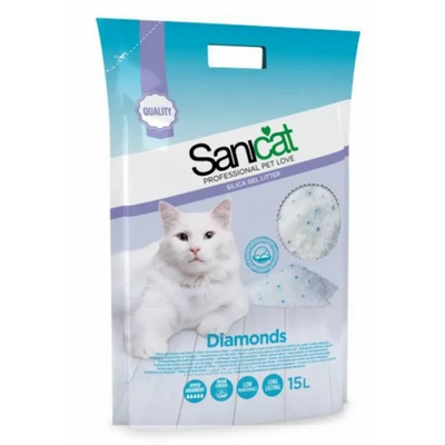 SANICAT Diamonds żwirek silikonowy dla kotów 15l