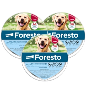 ELANCO Foresto Obroża przeciw kleszczom i pchłom dla psów powyżej 8kg x3