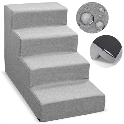 NUXIE® PREMIUM Schody dla psa 4 schodki rampa podest legowisko 54cm