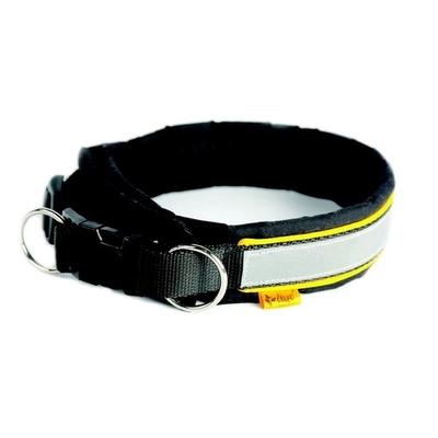 DINGO obroża regulowana odblaskowa z podszyciem 4,5 cm x 50-56 cm 