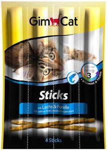 GIMCAT Sticks kabanosy z łososiem i pstrągiem dla kotów 4szt