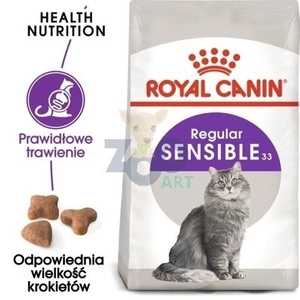 ROYAL CANIN Sensible 33 12 kg karma sucha dla kotów dorosłych, o wrażliwym przewodzie pokarmowym / Opakowanie uszkodzone (2249) !!!