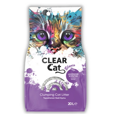 Clear Cat Blanco Lawenda żwirek bentonitowy 20l-16,5kg/Opakowanie uszkodzone (5328) !!! 