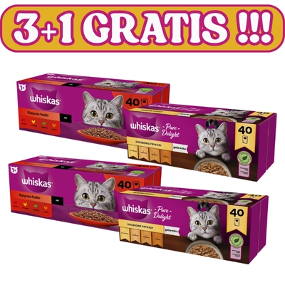 WHISKAS Adult saszetki 120x85g + 40x85g GRATIS