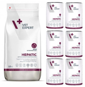 VETEXPERT Hepatic Dog 12kg + Hepatic Dog 6x400g