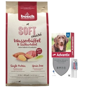 Bosch Soft Maxi Bawół Wodny & Bataty 12,5kg + Advantix - dla psów 25-40kg (4 pipety x 4ml)