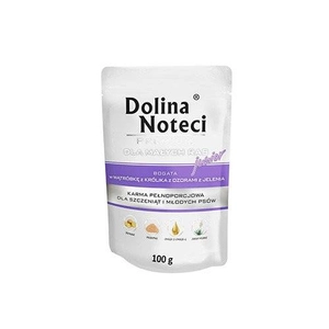Dolina Noteci PREMIUM dla psów małych ras JUNIOR bogata w wątróbkę z królika z ozorami z jelenia saszetka 100g