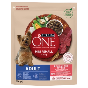 PURINA ONE Mini Adult Wołowina, ryż - sucha karma dla psa - 3x800g