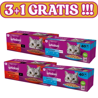 WHISKAS Adult saszetki 120x85g + 40x85g GRATIS