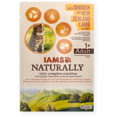 IAMS - Naturally z Kurczakiem i Jagnięciną nowozelandzką w sosie 85g