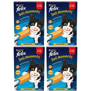 Felix Deli Moments Kremowe przekąski dla kotów z kurczakiem 4x(4x10g)