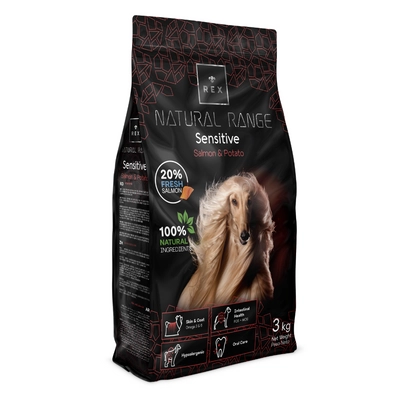Rex Natural Range Sensitive  Salmon & Potato 3kg  [data ważności 01-08-2025]