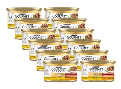 Purina Gourmet Gold kurczak/ wątróbka w sosie 12x85g