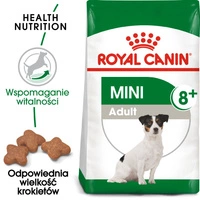 ROYAL CANIN Mini Adult +8  8kg karma sucha dla psów starszych od 8 do 12 roku życia, ras małych/Opakowanie uszkodzone (2404,3116,8639) !!! 