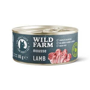 WILD FARM Mousse Lamb 85g - bezzbożowy mus dla kota