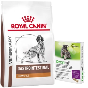 ROYAL CANIN Gastro Intestinal Low Fat LF22 12kg + Vetoquinol Drontal - Dog flavour 2tabl.