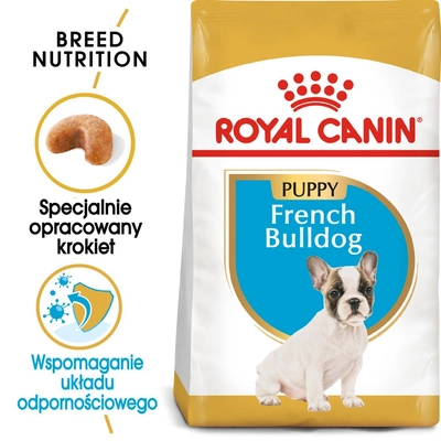 ROYAL CANIN French Bulldog Puppy 3kg karma sucha dla szczeniąt do 12 miesiąca, rasy bulldog francuski / Opakowanie uszkodzone (5597) !!! 