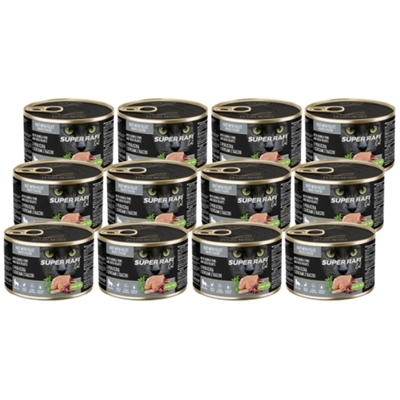 DOLINA NOTECI Super Rafi Cat P&F z perliczką i sercami z kaczki dla kotów sterylizowanych 12x185g