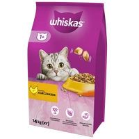 WHISKAS Adult 14 kg - sucha karma dla dorosłego kota, z pysznym kurczakiem / Opakowanie uszkodzone (2394,2482,2657,2884)