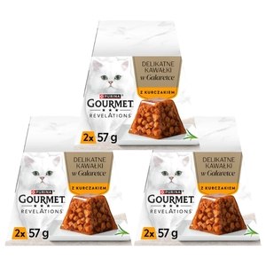 GOURMET Revelations Delikatne Kawałki w Galaretce z Kurczakiem 3x(2x57g)