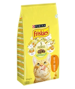 PURINA Friskies Karma dla kotów z kurczakiem i z warzywami 10kg \ Opakowanie uszkodzone (4135)