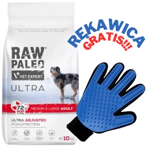 Vetexpert Raw Paleo Ultra Beef Adult Medium/ Large 10kg + RĘKAWICA DO CZESANIA GRATIS!
