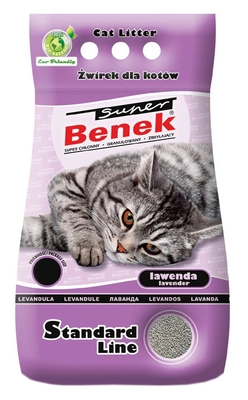 SUPER BENEK Żwirek Lawenda 5l 3,8 kg Opakowanie uszkodzone (2668)