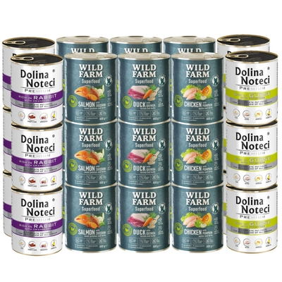 Dolina Noteci PREMIUM + WILD FARM Superfood Mix Smaków 30x800g