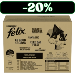 FELIX Fantastic Karma dla kotów wybór smaków w galaretce 120x85g