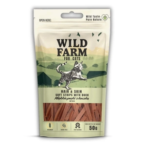 WILD FARM hair&skin miękkie paski z kaczki 50g przysmak dla kota