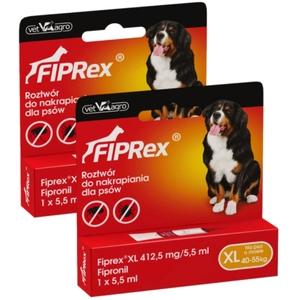Fiprex XL, 412,5 mg/5,5 ml, roztwór do nakrapiania dla psów (2szt)