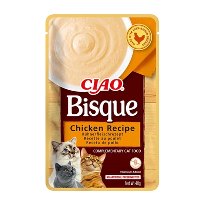 INABA  Cat Ciao Bisque - karma uzupełniająca dla kota o smaku kurczaka 12x40g
