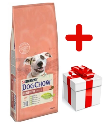 PURINA Dog Chow Adult Sensitive Salmon 14kg + niespodzianka dla psa GRATIS!