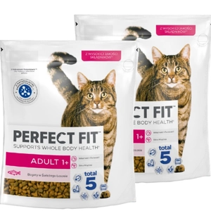 PERFECT FIT (Adult 1+) 2x 750g Bogaty w łososia - sucha karma dla kota dorosłego