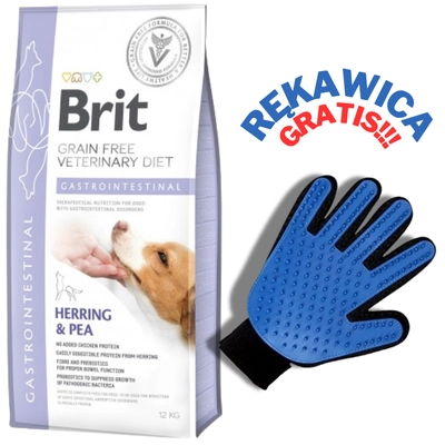 Brit GF veterinary diets dog Gastrointestinal 12 kg + RĘKAWICA DO CZESANIA GRATIS!!