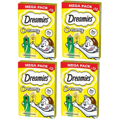 DREAMIES Creamy z serem i z kocimiętką 4x(12x10g)