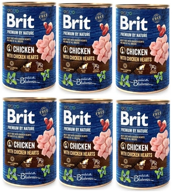 Brit Premium by Nature Chicken With Chicken Hearts 6x800g