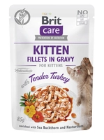 BRIT CARE Cat Kitten Fillets in Gravy with Tender Turkey Enriched with Sea Buckthorn and Nasturtium 85g