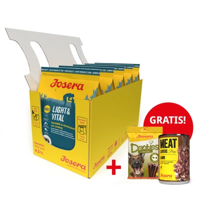 JOSERA Light & Vital 5x900g + Denties 180g & Meatlovers 400g GRATIS!!