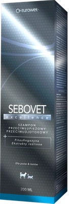 SEBOVET excellence Szampon przeciwłupieżowy i przeciwłojotokowy dla psów i kotów 200ml