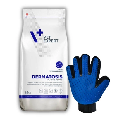 VETEXPERT Dog Dermatosis Salmon Potato 12kg + Rękawica do czesania GRATIS!