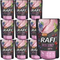 Rafi z indykiem dla psa - saszetka (czarne opakowanie) 10x300g
