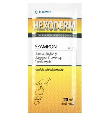 Eurowet Szampon Hexoderm dla gryzoni i zwierząt futerkowych 20ml