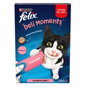 Felix Deli Moments Kremowe przekąski dla kotów z łososiem 4x10g