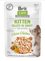 BRIT CARE Cat Kitten Fillets in Gravy Choice Chicken Enriched with Sea Buckthorn and Nasturtium 24x85g