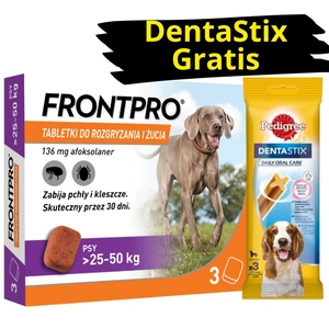 Frontpro tabletki na pchły i kleszcze XL 136mg 25-50kg x 3tabl