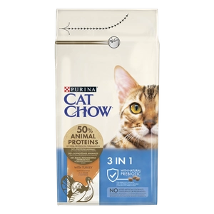PURINA Cat Chow 3in1 Karma bogata w indyka 1,5kg / Opakowanie uszkodzone (840) !!!