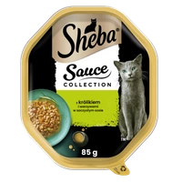 SHEBA Sauce Collection tacka 22x85 g – mokra karma pełnoporcjowa dla dorosłych kotów, kawałki z królikiem i warzywami, w sosie